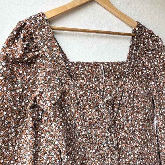 NWT Free People Call Me Cord Mini Dress Brown Black Combo Sz 4 - Picture 7 of 16